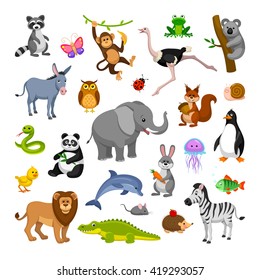 Set of cartoon animals