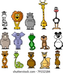 set of cartoon animals