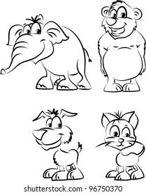 Set of cartoon animals