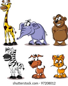 Set of cartoon animals