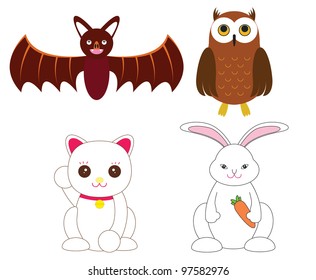 Set of Cartoon Animals
