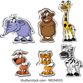 Set of cartoon animals