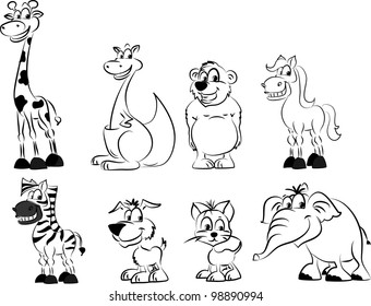 Set of cartoon animals