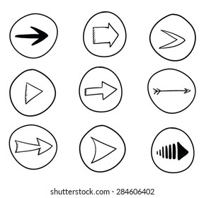 Set of cartoon arrows