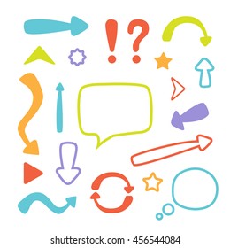 Set of the cartoon arrows.