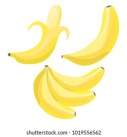 Set of Cartoon Bananas
