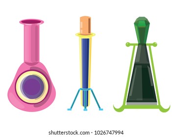 Set of cartoon bottles and potions. Vector illustration