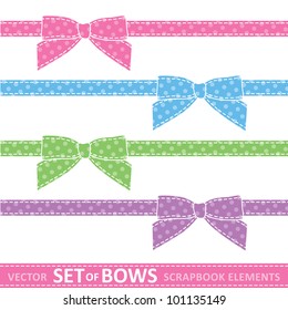 set of cartoon bows, digital scrap-booking elements