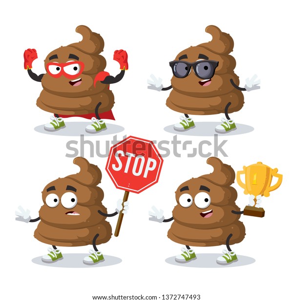 Set Cartoon Brown Piece Shit Poop 스톡 벡터(로열티 프리) 1372747493 | Shutterstock