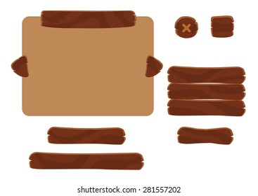 Set Set mit Cartoon-Schaltflächen mit unterschiedlichen Formen
