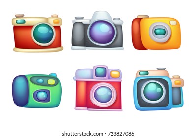 Set of Cartoon Cameras