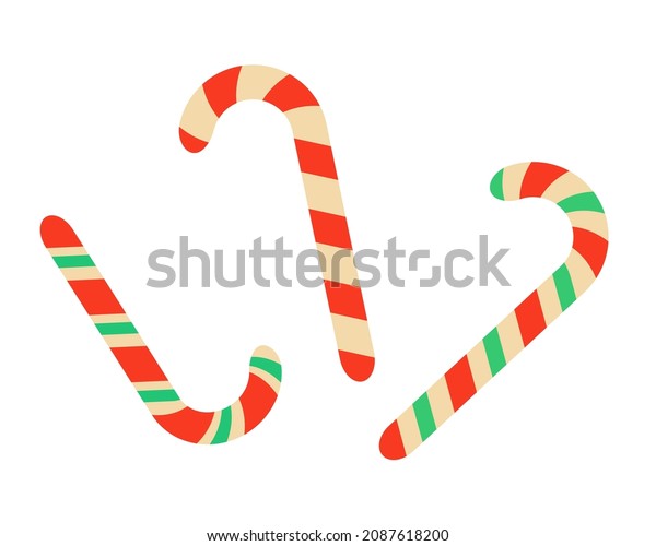 Set Cartoon Candy Canes Candy Cane Stock Vector (Royalty Free ...