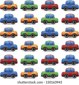 Set of cartoon cars 