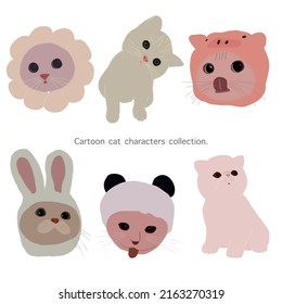 Set Cartoon cat characters collection.