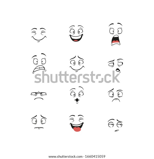 Set Cartoon Character Demonstrating Different Emotions Stock Vector Royalty Free 1660415059 9961