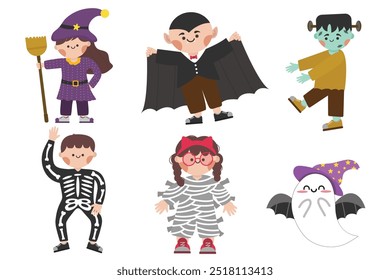 Set of cartoon characters for Halloween. Suitable for your design for the holiday Halloween