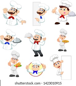 Set Cartoon Chef On White Background Stock Vector (Royalty Free ...