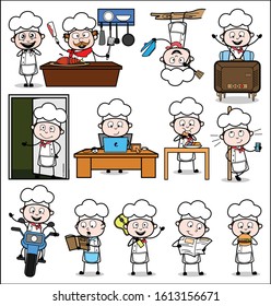 Set of Cartoon Chef - Various Concepts Vector illustrations