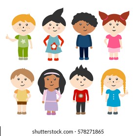 Set cartoon children's characters