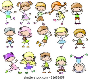 set cartoon childrenset cartoon children