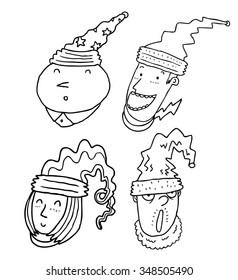 set of cartoon Christmas character  