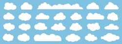 Set Of Cartoon Cloud In A Flat Design. White Cloud Collection
