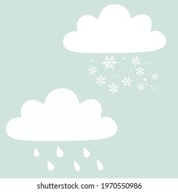 Set of cartoon cloud hand drawn. Vector pattern illustration.