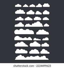 Set von Cartoon-Wolken in verschiedenen Formen