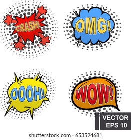 Set of cartoon clouds. Icon isolated on white background.