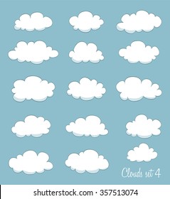 conjunto de nubes de dibujos animados. vectorial