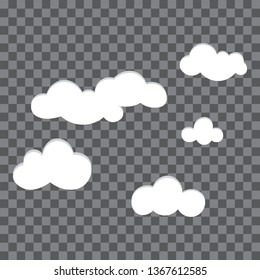 Set of cartoon clouds, vector illustration.