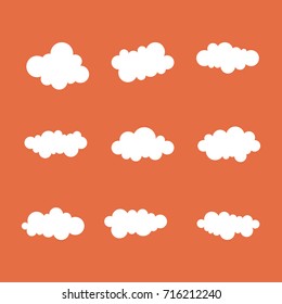 Set of cartoon clouds. Vector illustration.