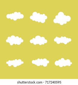 Set of cartoon clouds. Vector illustration.