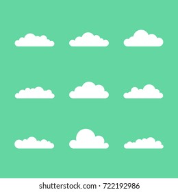 Set of cartoon clouds. Vector illustration.