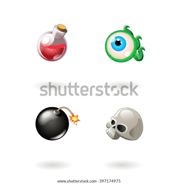 Set Cartoon Colored Objects Different Signs Stock Vector (Royalty Free ...