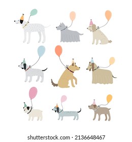 Set of cartoon. Colorful holiday illustration for children. baby design for prints, posters, cards