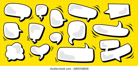 set of cartoon comic speech bubble collection