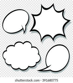 Set Cartoon  Comic Speech Bubble.