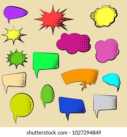 Set Cartoon Comic Speech Bubbles Clouds Stock Vector (Royalty Free ...