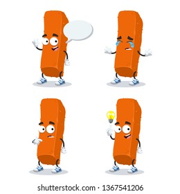 set of cartoon crispy fish finger stick character mascot on white background
