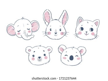 Baby Animal Line Drawing High Res Stock Images Shutterstock