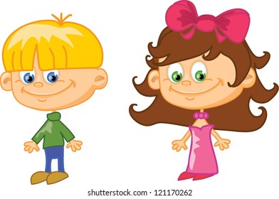 Set of cartoon cute children