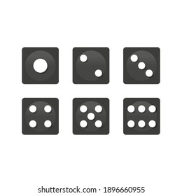 Set of Cartoon Dices. Vector illustration in flat design