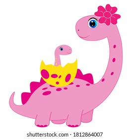 set of cartoon dinosaurs  vector illustration 
