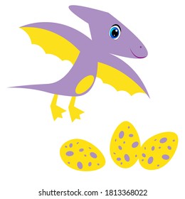Set of cartoon dinosaurs  vector illustration