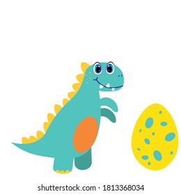 Set of cartoon dinosaurs  vector illustration