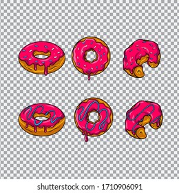set of cartoon donnut isolated design