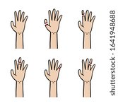 Set of Cartoon doodle Severed fingers,Hand drawn,Vector and Illustration. 