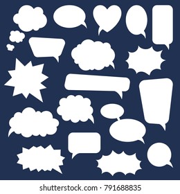 Set of cartoon doodle speech bubbles. Template for advertising, comics, web design, printing