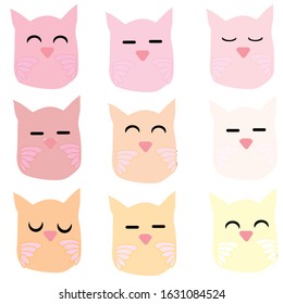 Set of cartoon doodle vector owls. Graphic design elements for decoration